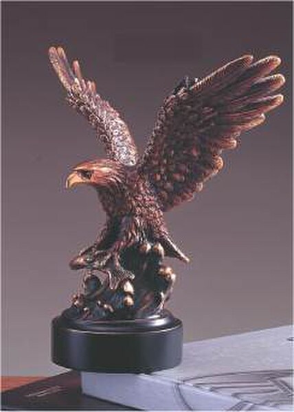 Eagle catching fish sculpture bronze finish award